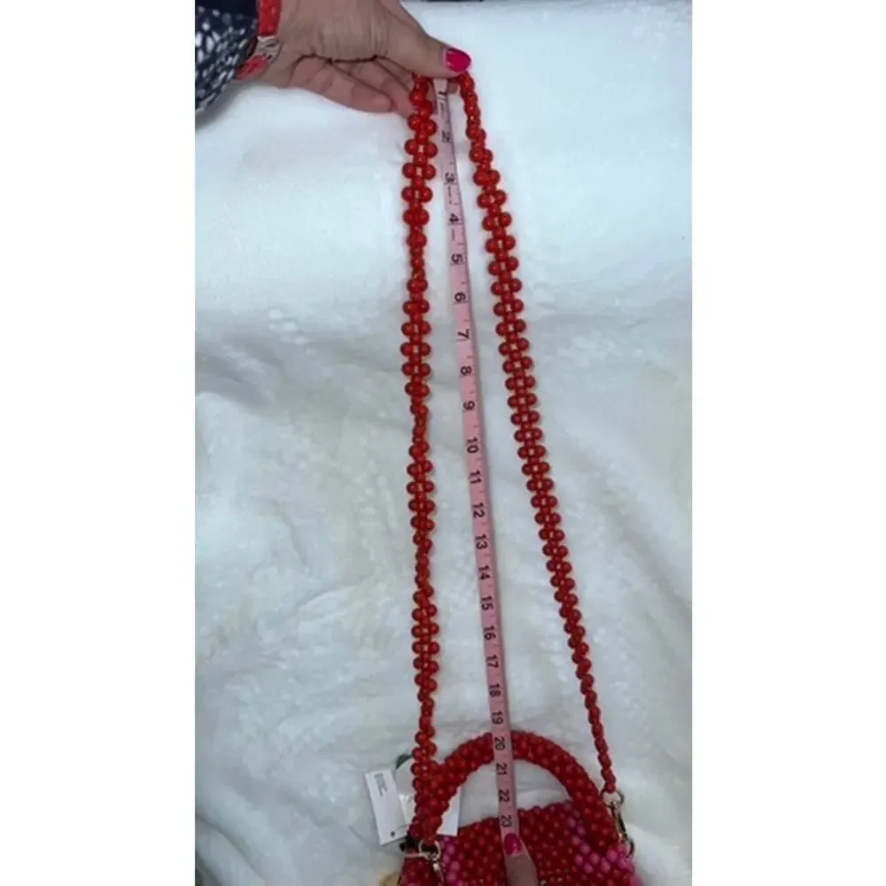 NWT Kate Spade x Target Women's Red & Pink Beaded Shoulder‎ Bag Casual